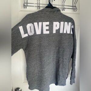 Women’s Pink by Victoria’s Secret Over-sized Half Zip Pullover-Medium